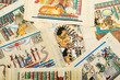 Egyptian history concept with papyrus Egyptian history concept with papyrus