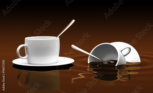 Illustration: Two white cups Two white cups