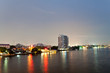 Night view of the Chao Phraya River in Bangkok, Thailand