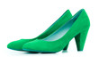 Green Female shoes in fashion concept Green Female shoes in fashion concept