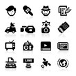 Reporter icons set – Elegant series