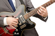 Young guitar player isolated on white Young guitar player isolated on white
