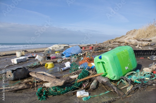 Photo: Beach pollution Beach pollution