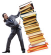 Businessman with books on white Businessman with books on white