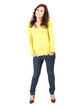 standing front attractive young woman, full length