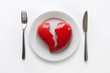 Plate with broken heart