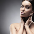 Portrait of a young and attractive woman in makeup