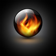 Sphere with vector flames background