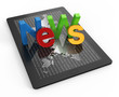 Business news on tablet computer