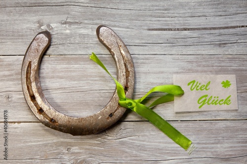 Photo: Hufeisen mit "Viel Glück" Anhänger Hufeisen mit "Viel Glück" Anhänger
