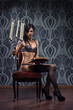 Fashion shoot of a beautiful woman in luxurorious lingerie Fashion shoot of a beautiful woman in luxurorious lingerie