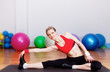 Stretching girl