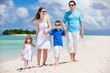 Happy family on tropical vacation
