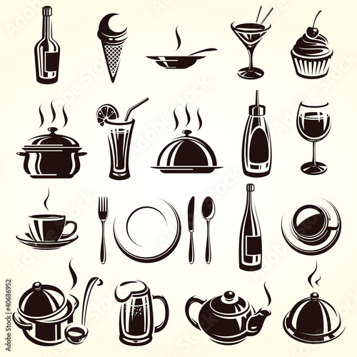 Vektor: Restaurant elements set Restaurant elements set