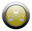 Yellow Metallic Orb Button "Network"