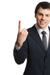 manager zeigt den finger hoch