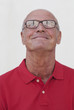 blissfully happy senior man