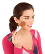 Foto: Young Woman Powdering her Cheek Young Woman Powdering her Cheek