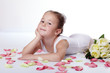 Young ballerina relaxing