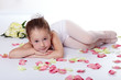 Young ballerina relaxing