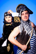 two pirates on blue