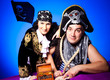 two pirates on blue