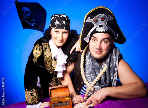 Photo: two pirates on blue two pirates on blue