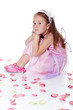 Young fairy sitting on the floor