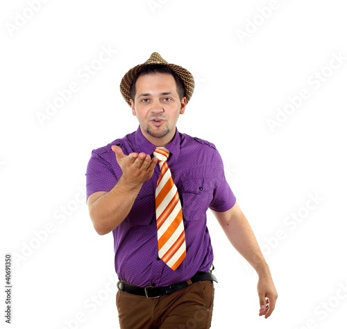 Foto: young happy man in bright colour wear young happy man in bright colour wear