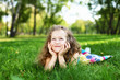 Little girl in summer park