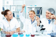 Young scientists working in laboratory