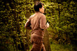 jogging through wood
