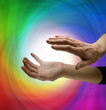 Healer working with energy vortex Healer working with energy vortex