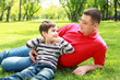Father with his son in the park