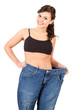 girl showing how much weight she lost