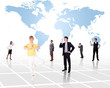 World map and social network