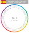 2013 Type-1 Spanish circle calendar on white