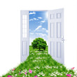 Open door leading to summer