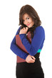 happy casual young woman looking at camera