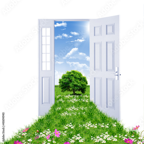 Illustration: Open door leading to summer Open door leading to summer