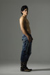 Full length casual health body of man in jeans . Isolated