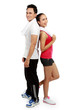 Fitness Smiling young man and woman