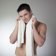 sexy man freshening up