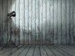 studio in old wooden room