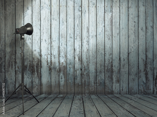 Photo: studio in old wooden room studio in old wooden room