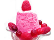 pink fruit ice-cream with spoon pink fruit ice-cream with spoon