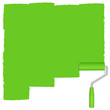 Green background with paint roller
