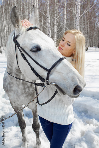 Photo: beautiful girl with horse beautiful girl with horse