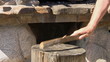 Video: Wood chopping with ax on trunk, outdoors Wood chopping with ax on trunk, outdoors