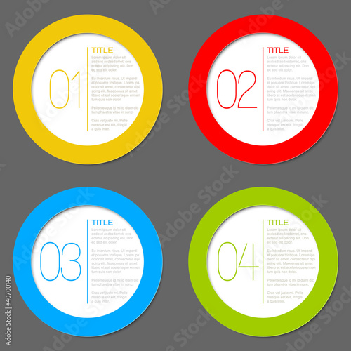 Vector: One two three four - vector progress icons One two three four - vector progress icons
